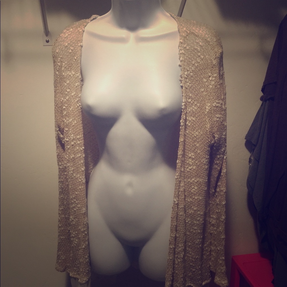 Blu Planet draped cardigan sweater with lace